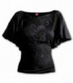 ENTWINED - Boat Neck Bat Sleeve Top Black (Plain)