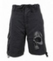 SHADOW SKULL (GRIS) - Shorts cargo vintage negros (uni)