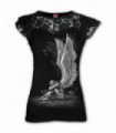 ENSLAVED ANGEL - Lace Layered Cap Sleeve Top Black