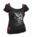 NIGHT HUNTER - 2in1 Red Ripped Top Black (Plain)