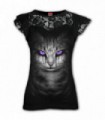 CAT'S TEARS - Lace Layered Cap Sleeve Top Black