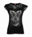 WINGS OF WISDOM - Lace Layered Cap Sleeve Top Black