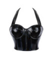 Bustier de mujer punk de charol con cuello halter