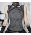 Camiseta de tirantes Grunge Ripped Eyelet de mujer