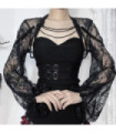 Cape gothique en dentelle pour femmes avec chaîne en perles