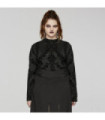 Chemise gothique floquée pour femmes, taille plus