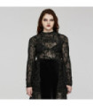 Women's Plus Size Gothic Flocking Sheer Mesh Top