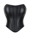 Corset punk en faux cuir à fermeture éclair latérale pour femmes