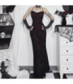 Robe gothique à lacets pour femmes, toile d'araignée, Halloween