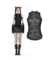 Top en maille araignée cloutée punk pour femmes