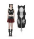 Gilet déchiré à bretelles punk avec capuche pour femmes
