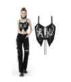 Women's Punk Skeleton Printed Bustier