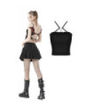 Women's Punk Rock Bat Wings Backless Crop Top