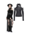 Mujer Punk Off Shoulder Cutout Turtleneck Blouse