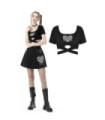 Camiseta de manga corta Punk Love Heart para mujer