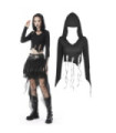 Crop Top Irregular de Tirantes con Capucha de Mujer