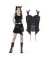 Bustier punk à bretelles irrégulières et à boucles pour femmes