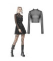 Top transparent en maille irrégulière pour femmes Punk