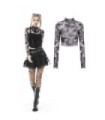 Women's Punk High-necked Tie-dyed Crop Top