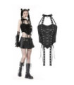 Women's Punk Eyelet Strap Ripped Tank Top