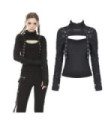 Women's Punk Cutout Ripped Sleeve Tops