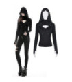 Tops de mujer con capucha frontal Punk Cross Connection