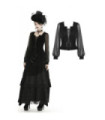 Women's Gothic Square Collar Mesh Sleeve Velet Tops