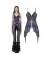Women's Gothic Plunging Tie-dyed Irregular Dress