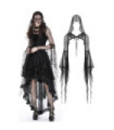 Women's Gothic Flared Sleeved Sheer Cape with Hood