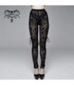Leggings góticos de encaje floral para mujer