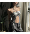 Bustier licou fendu punk pour femmes