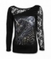 DARK UNICORN - Lace One Shoulder Top Black (Plain)