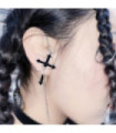 Pendientes góticos de cadena cruzada para mujer