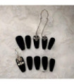 Chaîne à pendentifs en perles pour femmes Gothic Punk Nail Patch