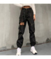 Pantalon cargo déchiré punk pour femmes