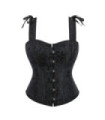 Corset gothique à lacets et à armatures en acier pour femmes