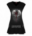 LOVE AND DEATH - Minivestido negro con cintura con tachuelas (liso)