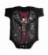 BABY BIKER - Grenouillère Bébé noir motif blouson de Biker
