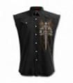 VIKING WARRIOR - Chemise de travail sans manches lavé noir (uni)