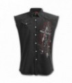 CROSS OF DARKNESS - Chemise de travail sans manches lavé noir (uni)