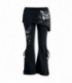 SHINY EYES - Leggings 2 en 1 cortados en la bota con micro falda inclinada (liso)