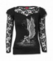 ENSLAVED ANGEL - Lace Layered Long Sleeve Top Black (Plain)