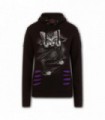 YEUX BRILLANTS - Grand maillot à capuche déchiré violet-noir (uni)