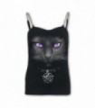 BLACK CAT - Adjustable Chain Camisole Top Black (Plain)