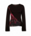 GOTHIC ELEGANCE - Blood Rose Sash Wrap Goth Sleeve Top (Plain)