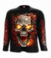 SKULL BLAST - Camiseta negra de manga larga