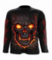 SKULL LAVA - Camiseta negra de manga larga