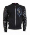 GHOST REAPER - Bomber Jacket with PU Leather Sleeves (Plain)