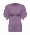 GOTHIC ELEGANCE - Boat Neck Bat Sleeve Top Purple (Plain)