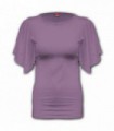 GOTHIC ELEGANCE - Top de cuello barco con mangas de murciélago violeta (color sólido)